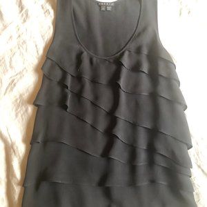 Theory Silk Sleeveless Ruffle Top